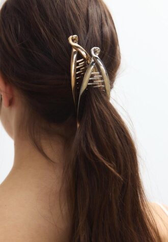 Set di 2 mollette a banana in metallo