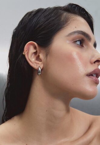 Set di 2 orecchini a cerchio spessi e impermeabili