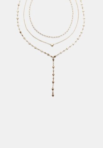 Set di 3 collane a cuore Lariat