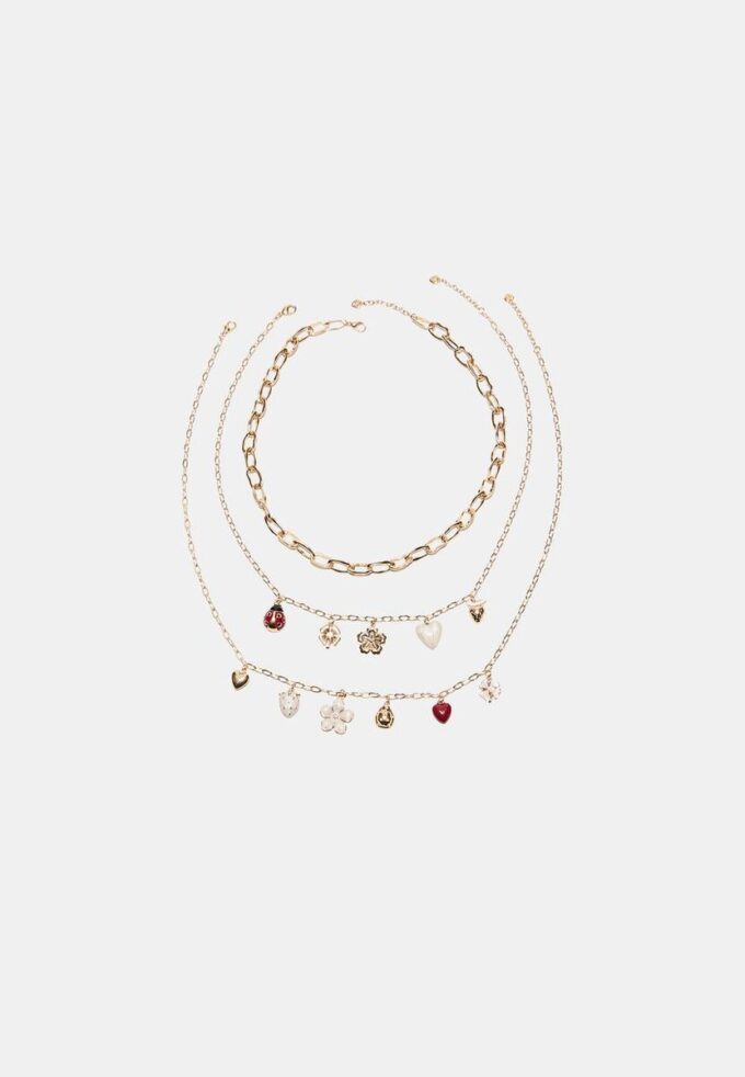 Set di 3 collane con ciondoli assortiti