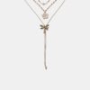 Set di 3 collane con fiori e libellule