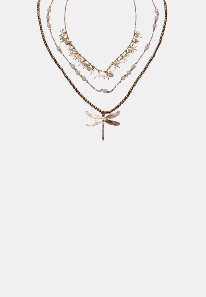 Set di 3 collane con libellula