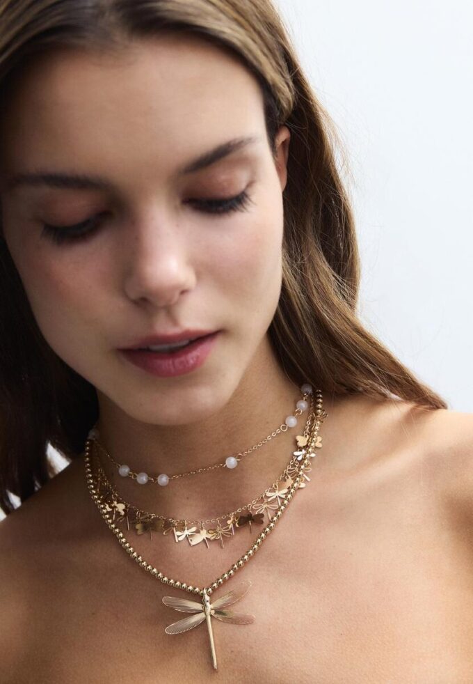 Set di 3 collane con libellula