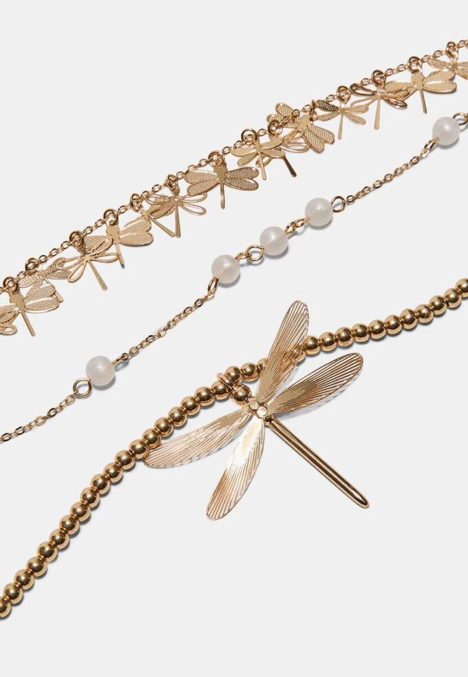 Set di 3 collane con libellula