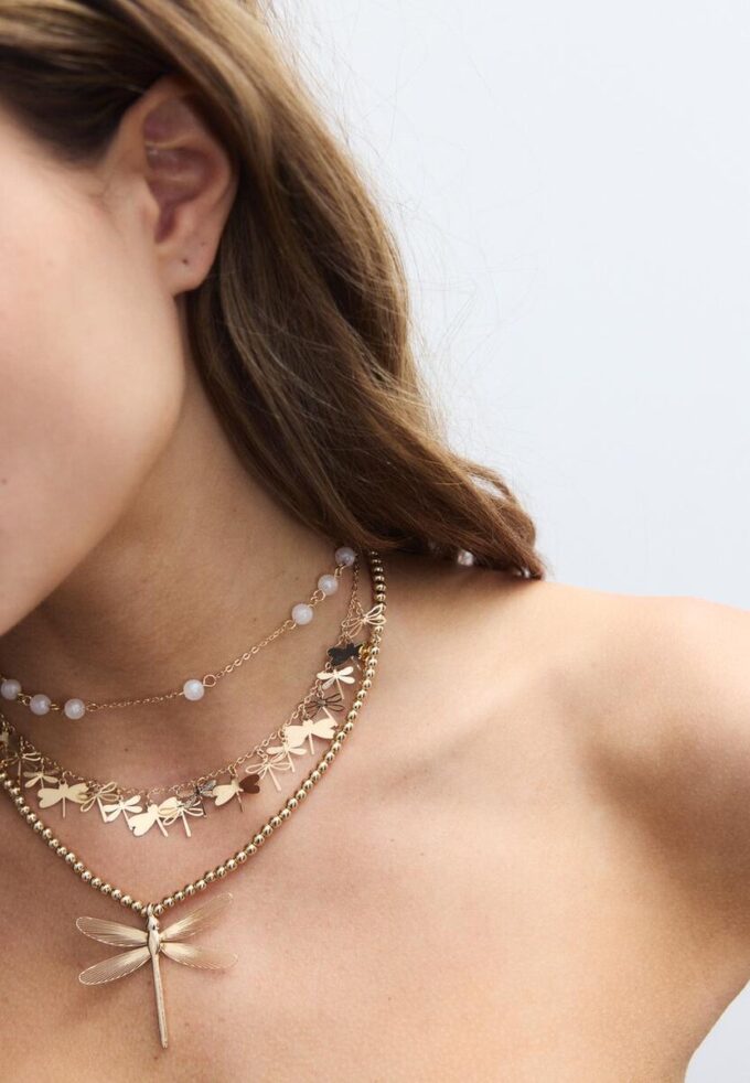 Set di 3 collane con libellula