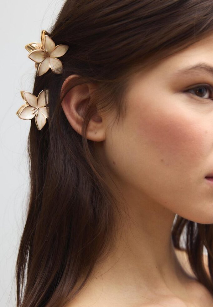 Set di 3 fermagli a forma di fiore