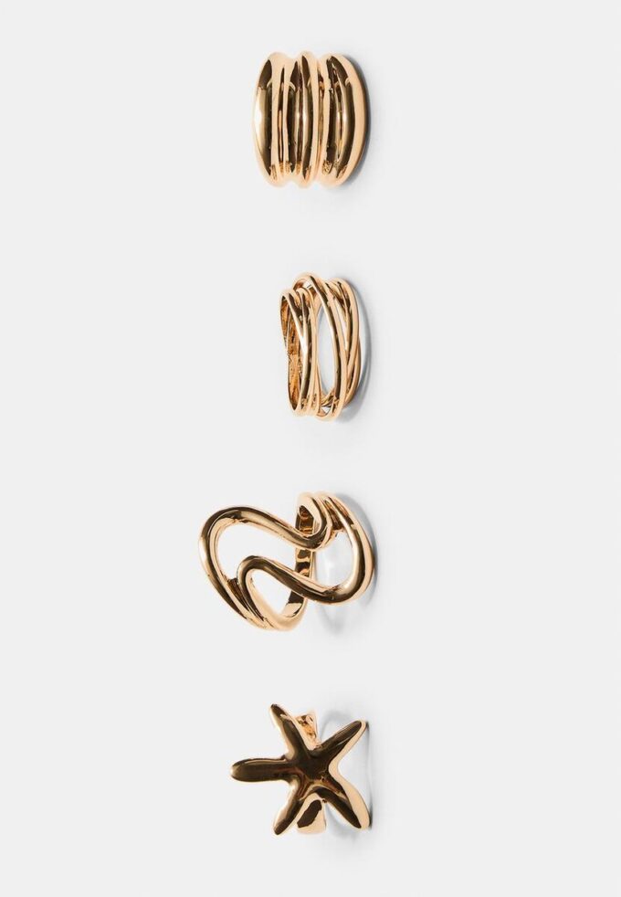 Set di 4 anelli a forma di stella