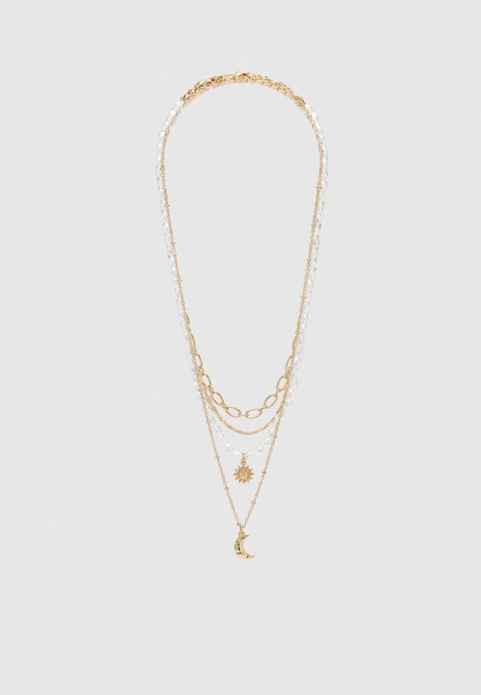 Set di 4 collane Luna e Sole