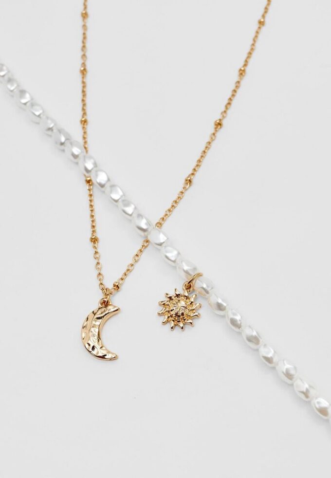 Set di 4 collane Luna e Sole