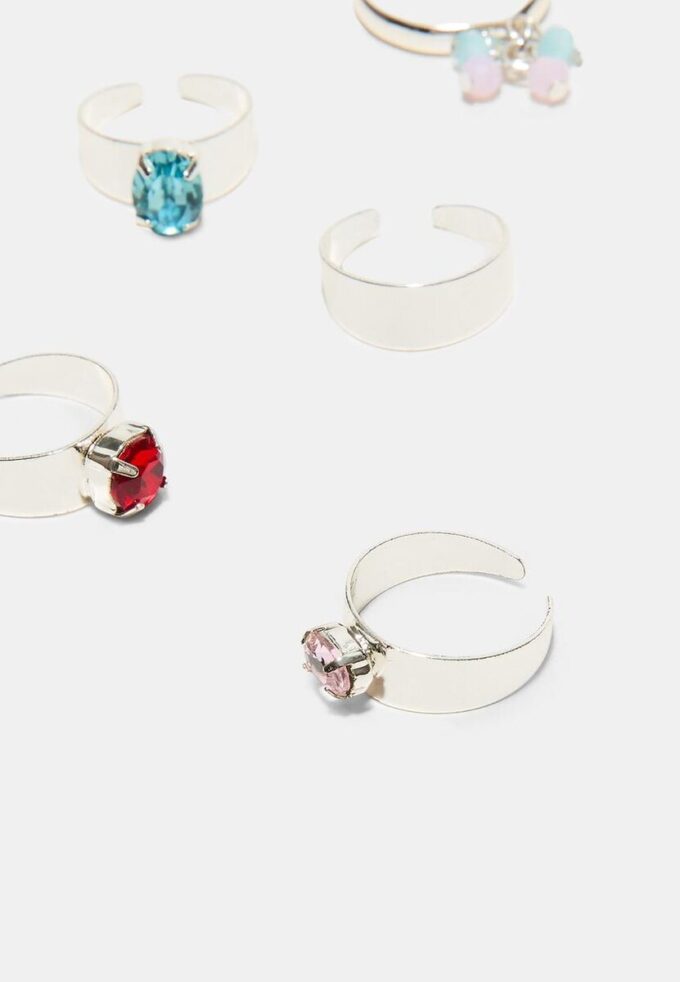 Set di 5 anelli per le dita dei piedi