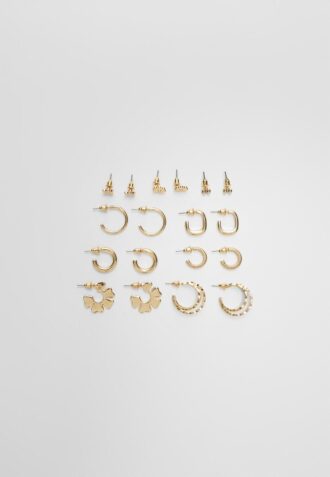 Set di 9 orecchini a forma di fiore