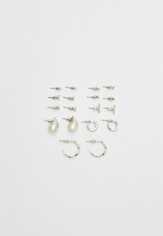 Set di 9 paia di mini orecchini a goccia