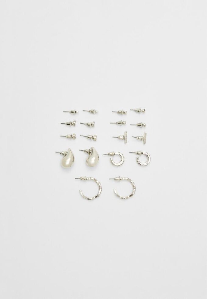 Set di 9 paia di mini orecchini a goccia