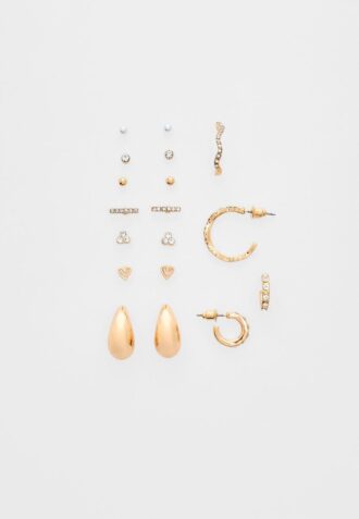 Set di 9 paia di mini orecchini a goccia