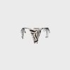 Slip bikini brasiliano stampato in raso