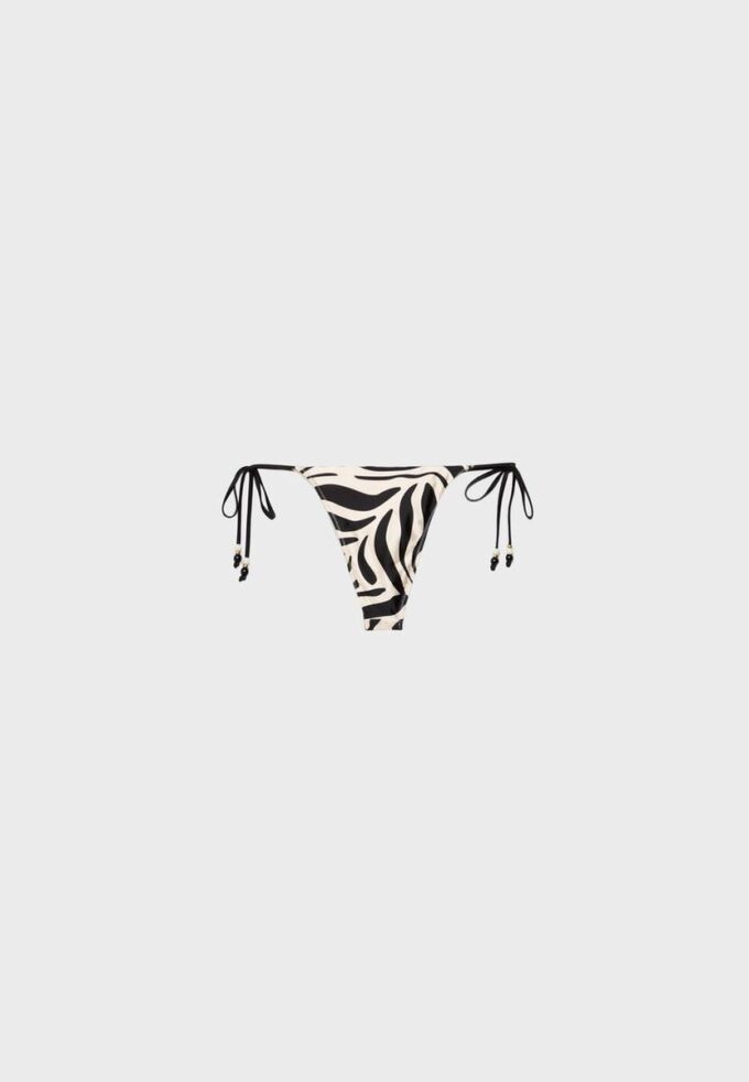 Slip bikini brasiliano stampato in raso