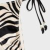 Slip bikini brasiliano stampato in raso