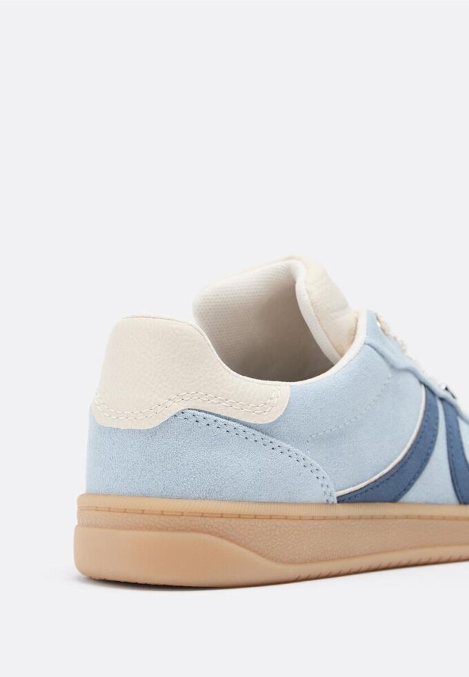 Sneakers casual in ecopelle scamosciata