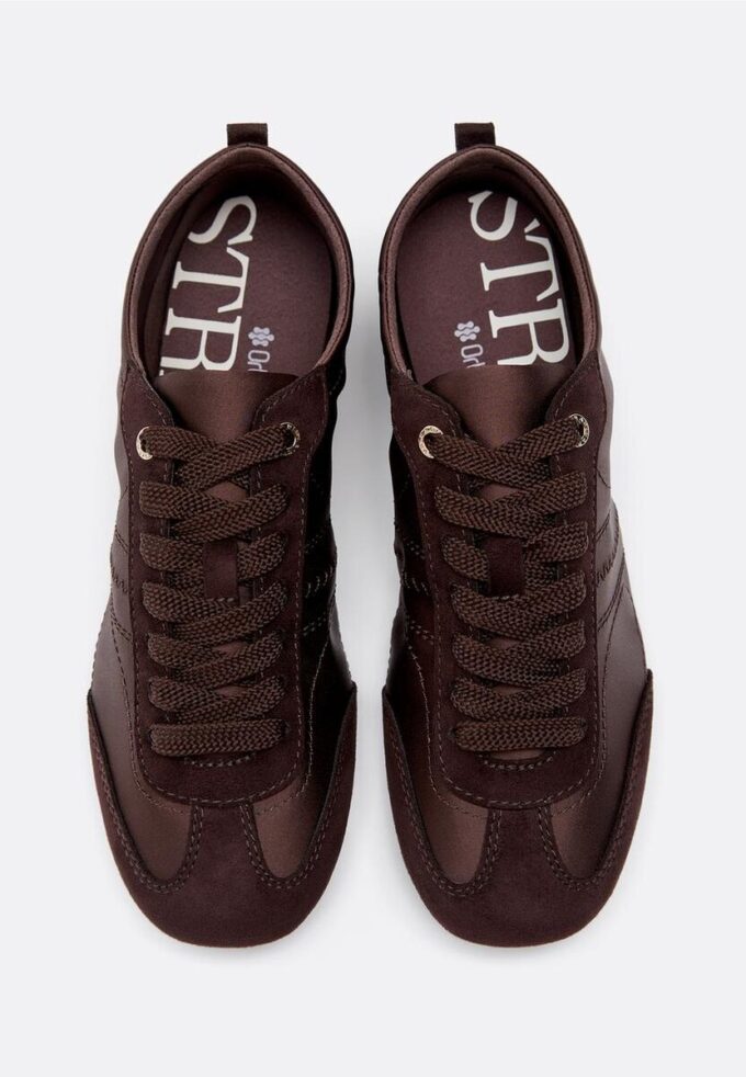 Sneakers con suola sottile effetto raso