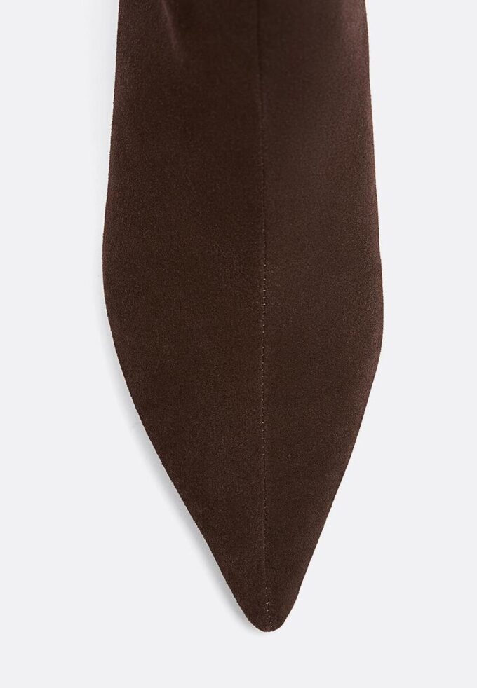 Stivaletti con tacco a spillo in pelle crosta