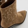 Stivaletti in pelle con tacco cowboy