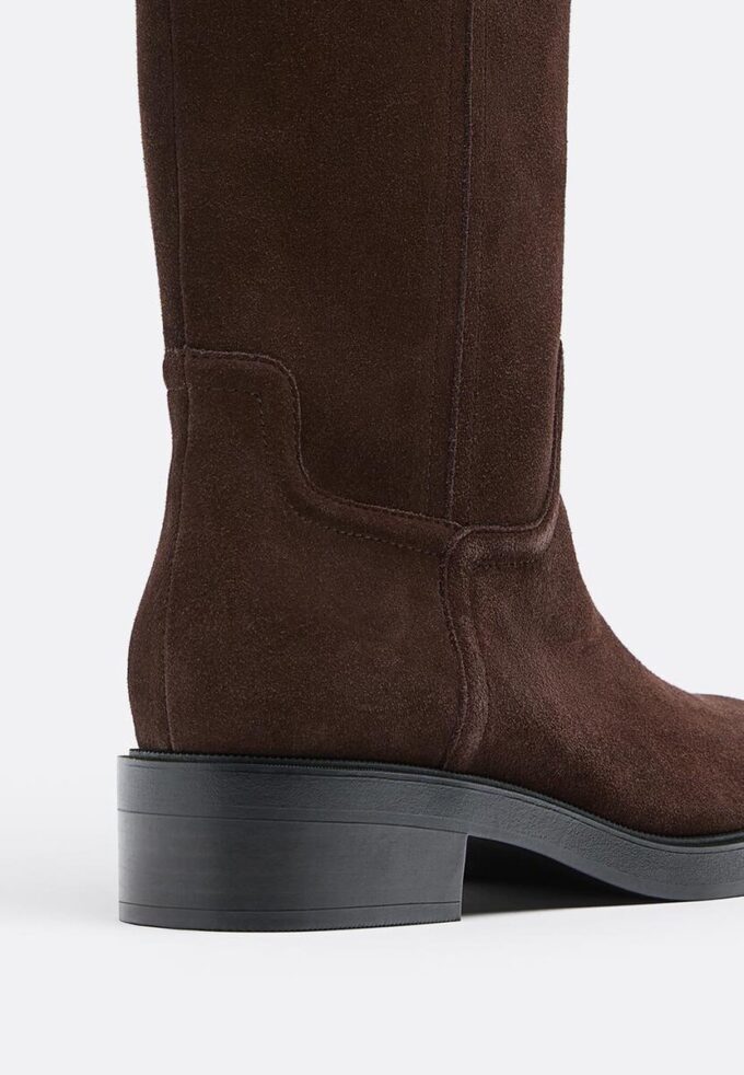 Stivali da equitazione piatti in pelle