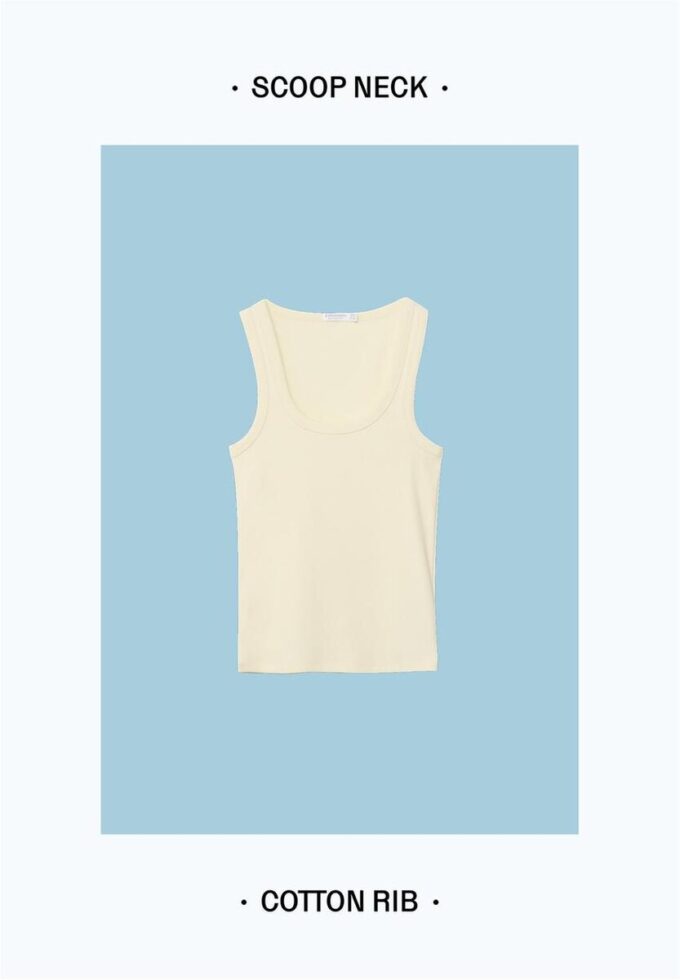 T-shirt a canotta a costine