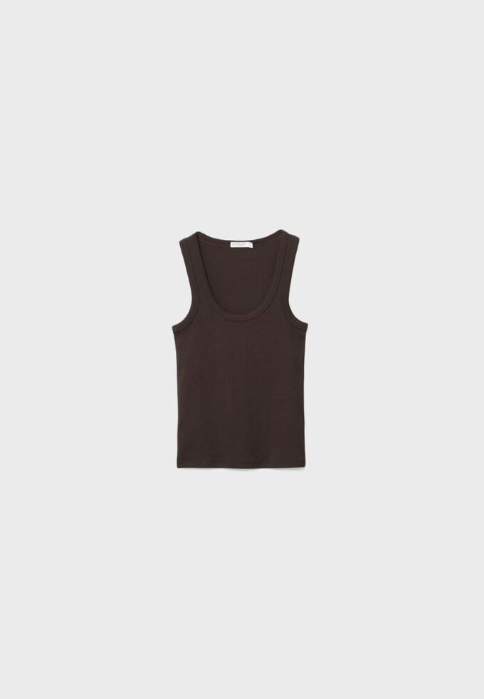 T-shirt a canotta a costine