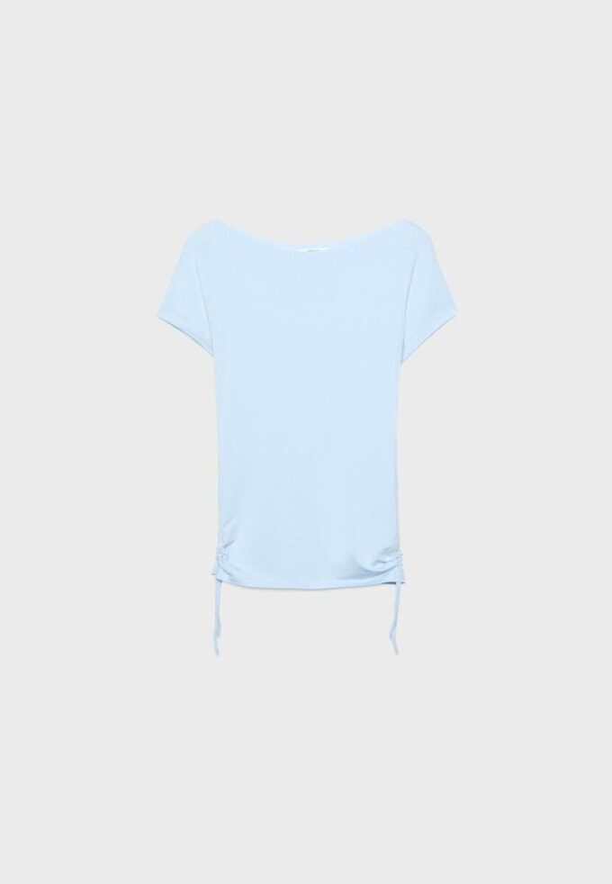 T-shirt a maniche corte con arricciature laterali