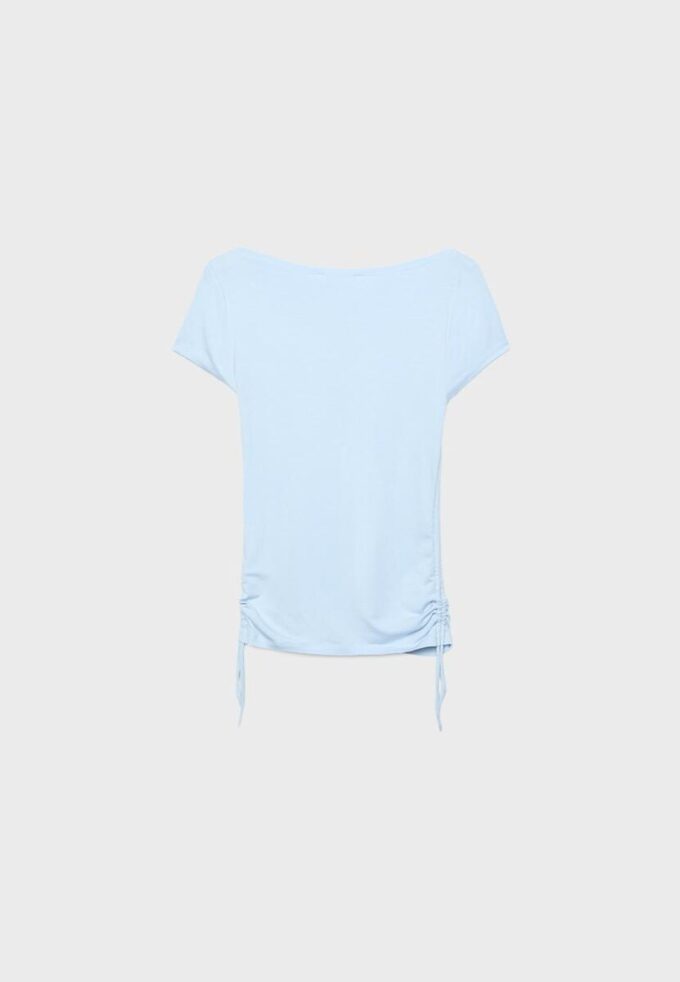 T-shirt a maniche corte con arricciature laterali