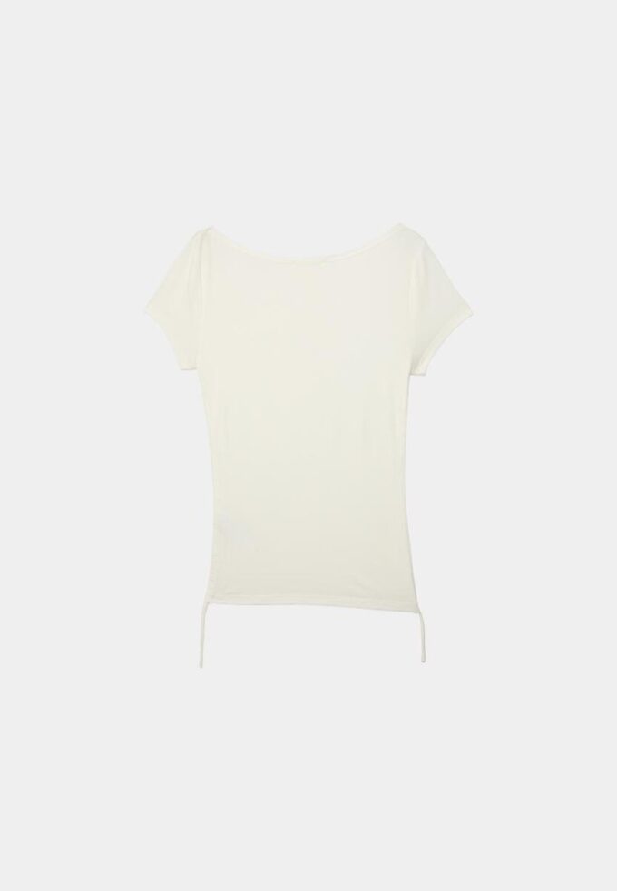 T-shirt a maniche corte con arricciature laterali