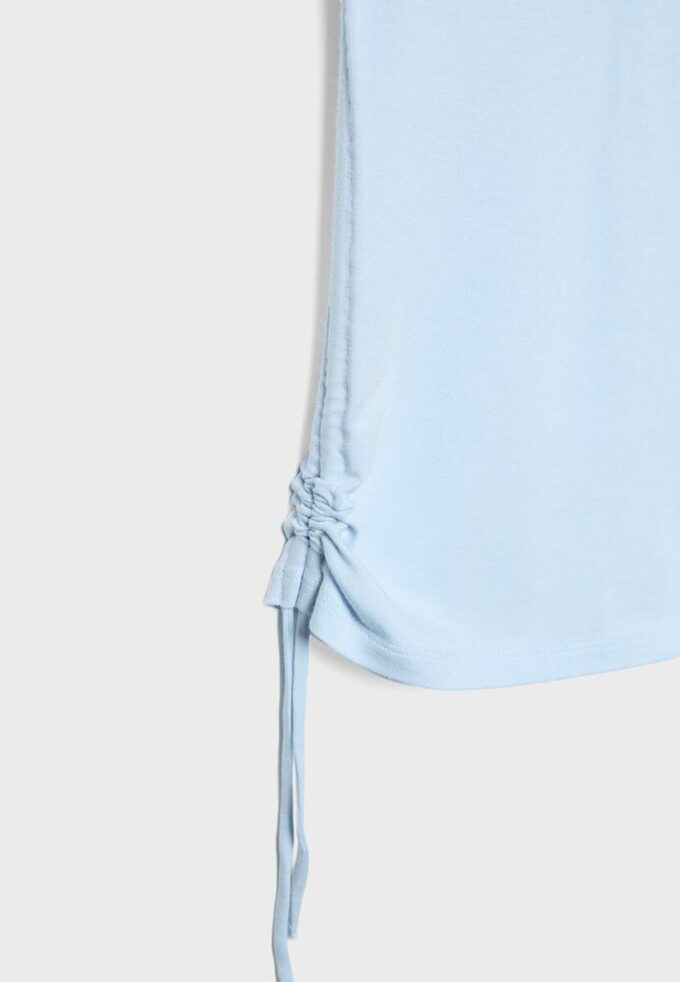 T-shirt a maniche corte con arricciature laterali