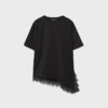T-shirt a maniche corte con orlo in pizzo T-shirt a maniche corte con orlo in pizzo