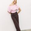 T-shirt a maniche corte con scollo a barchetta