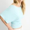 T-shirt a maniche corte con scollo a barchetta