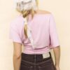 T-shirt a maniche corte con scollo a barchetta
