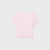 T-shirt a maniche corte con scollo a barchetta