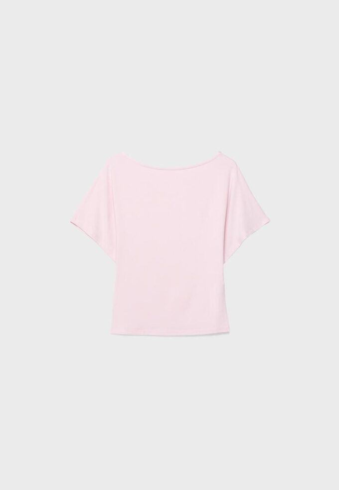 T-shirt a maniche corte con scollo a barchetta