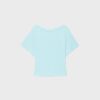 T-shirt a maniche corte con scollo a barchetta