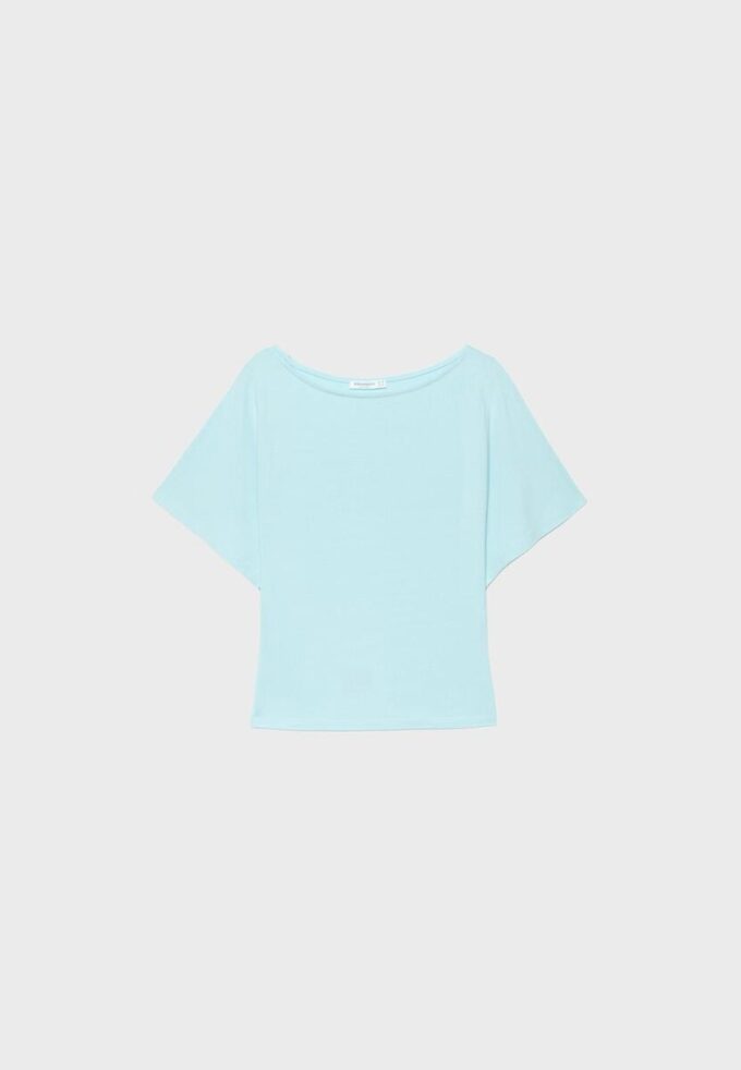 T-shirt a maniche corte con scollo a barchetta