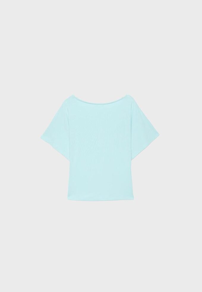 T-shirt a maniche corte con scollo a barchetta
