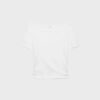 T-shirt a maniche corte con scollo a barchetta e arricciature T-shirt a maniche corte con scollo a barchetta e arricciature