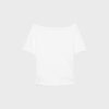 T-shirt a maniche corte con scollo a barchetta e arricciature T-shirt a maniche corte con scollo a barchetta e arricciature