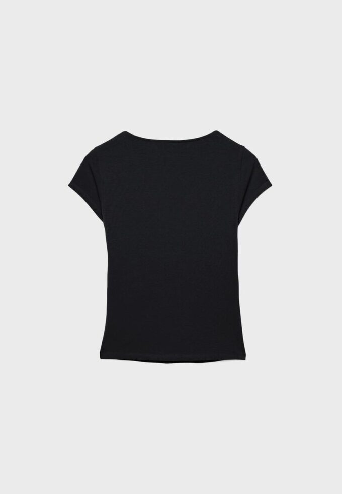 T-shirt a maniche corte con scollo a V
