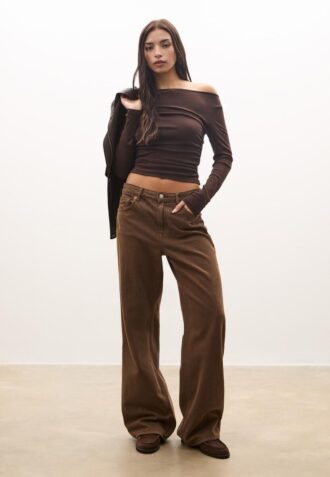 T-shirt a maniche lunghe con arricciatura