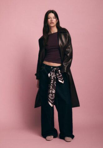 T-shirt a maniche lunghe con arricciatura