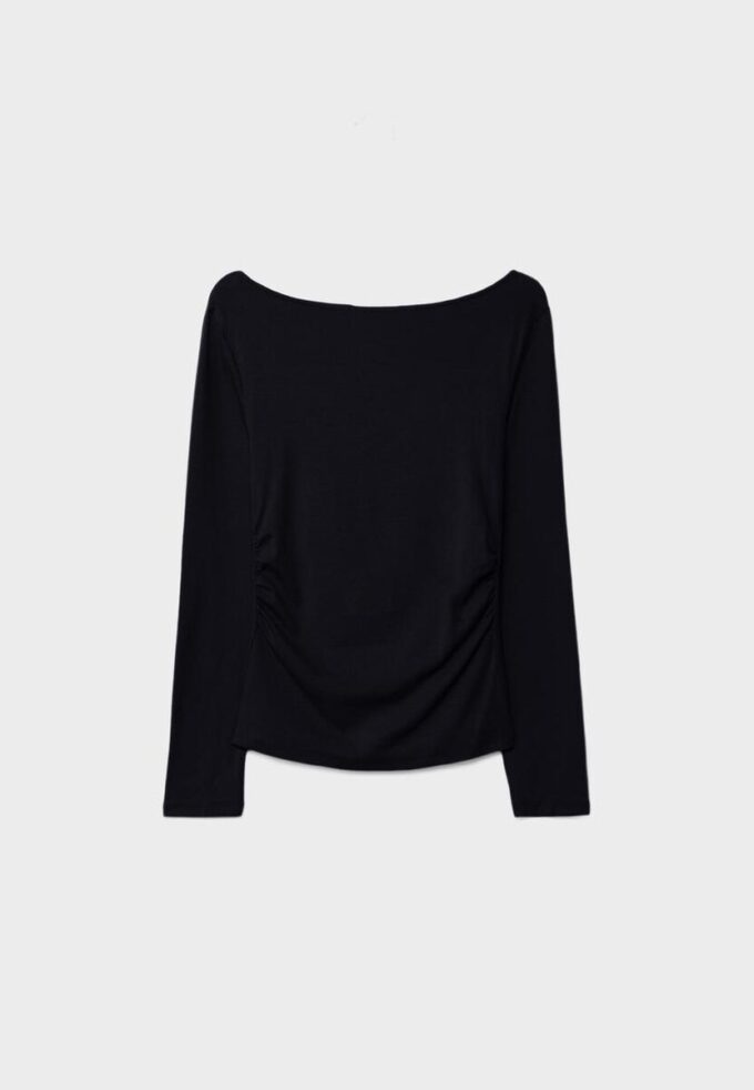 T-shirt a maniche lunghe con arricciatura