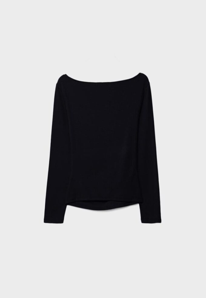 T-shirt a maniche lunghe con arricciatura