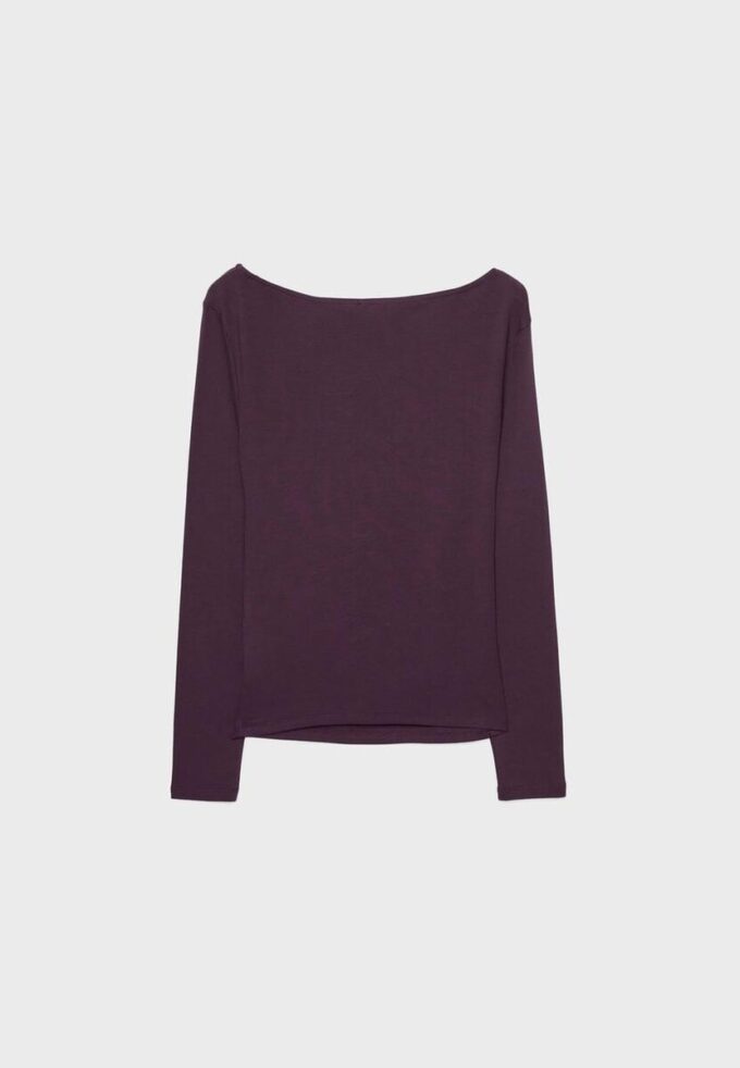 T-shirt a maniche lunghe con arricciatura