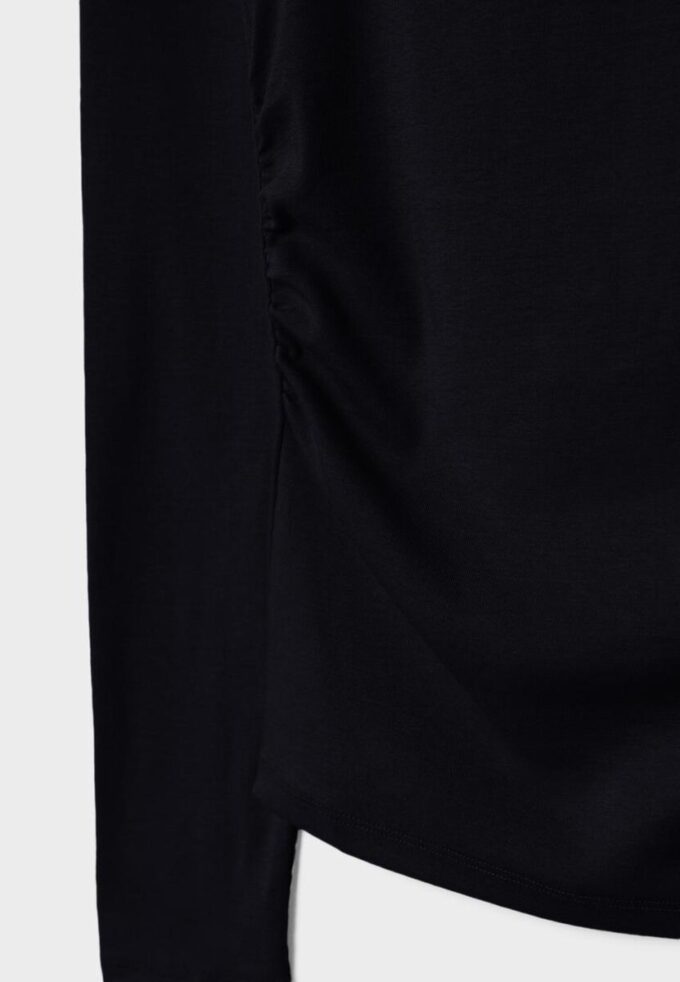 T-shirt a maniche lunghe con arricciatura